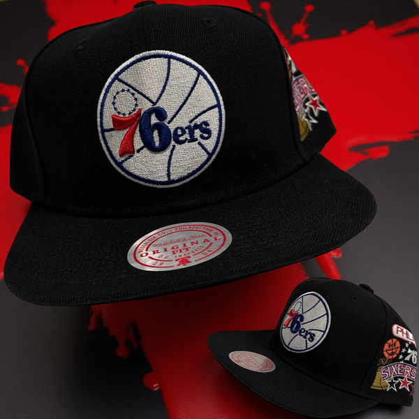 *Philadelphia 76ers* snapback hats by Mitchell & Ness