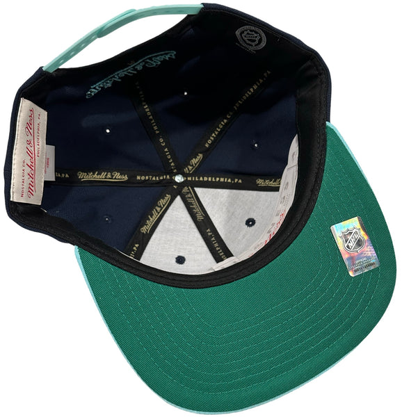 *Seattle Kraken* (Black-Aqua) snapback hats by Mitchell & Ness