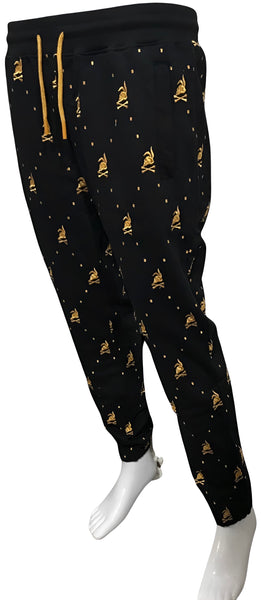 ^CROOKS & CASTLES^ (BLACK) ~SKULL BUNNY~ JOGGER SWEATPANTS