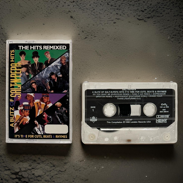 •SALT-N-PEPA - A BLITZ OF SALT-N-PEP HITS - THE HITS REMIXED• ~1990 OG PRESSING~ (CASSETTE TAPE)