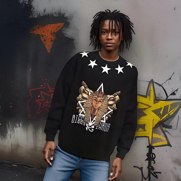 ^BIGGY THREADS^ (BLACK) ~KING TUT~ CREWNECK SWEATSHIRTS