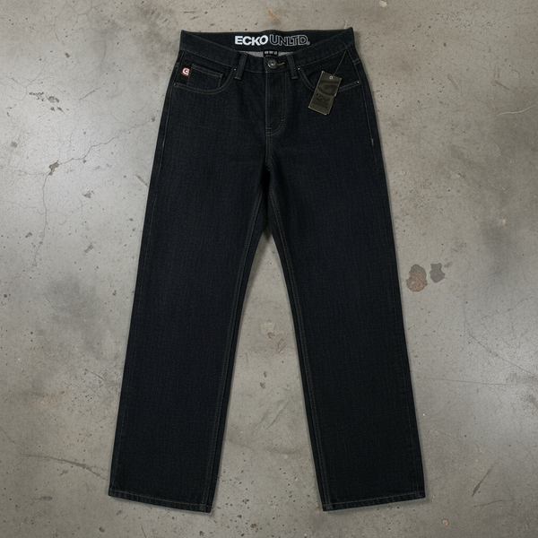 *ECKO UNLTD* DENIM JEANS FOR YOUTH (DARK BLUE) (WAIST 27” LEG 10”)