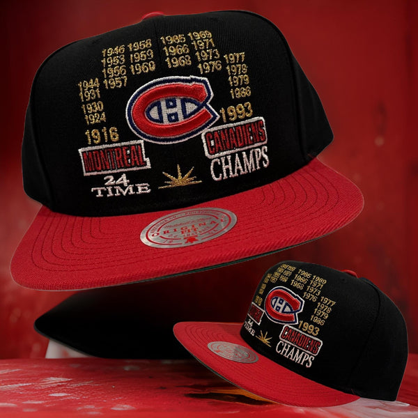 *Montreal Canadiens* ~24 Time Champs~ snapback hats by Mitchell & Ness
