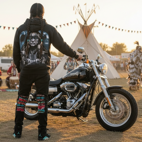 *WARRIOR CHIEF* (BLACK) PULLOVER HOODIES