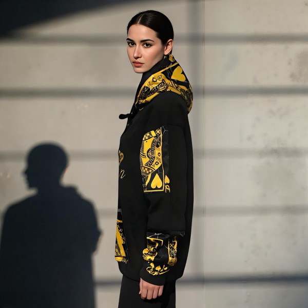 •QUEEN OF HEARTS• LUXURY *GOLD* PULLOVER HOODIES (CUT & SEW) (EMBROIDERED LOGO)