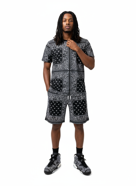 *Matching Black Bandana Summer set* ~Tee & Shorts~ (2XL)