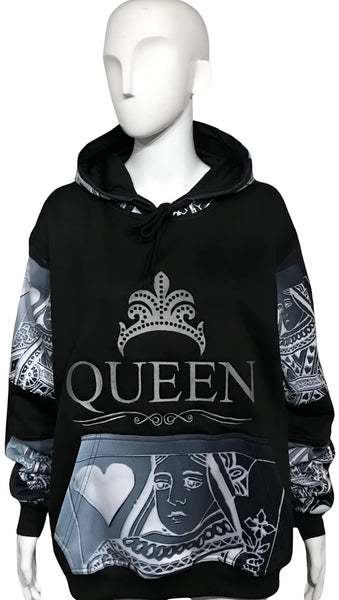 ^QUEEN OF HEARTS^ ~LUXURY PULLOVER HOODIES~ (CUT & SEW) (EMBROIDERED LOGO)