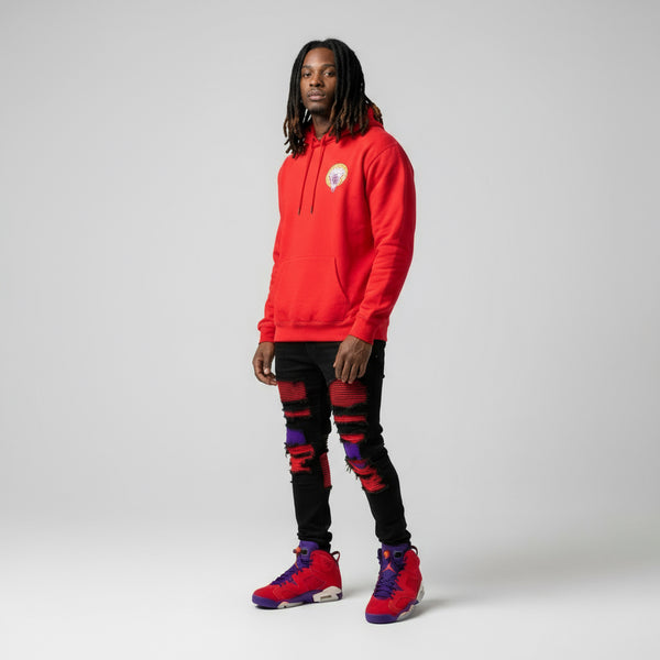*CROOKS & CASTLES* (RED) ~ROYAL MEDUSA~ TWO SIDED PRINT PULLOVER HOODIES FOR MEN