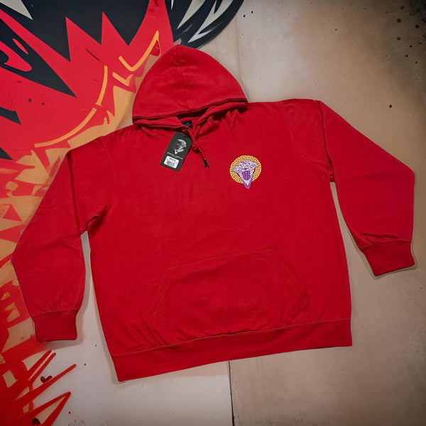 *CROOKS & CASTLES* (RED) ~ROYAL MEDUSA~ TWO SIDED PRINT PULLOVER HOODIES FOR MEN