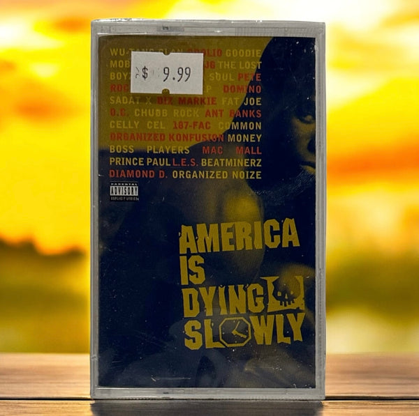 •AMERICA IS DYING SLOWLY - COMPILATION• ~1996 SEALED/SPINE CUT CASSETTE TAPE~ (EUROPE RELEASE)