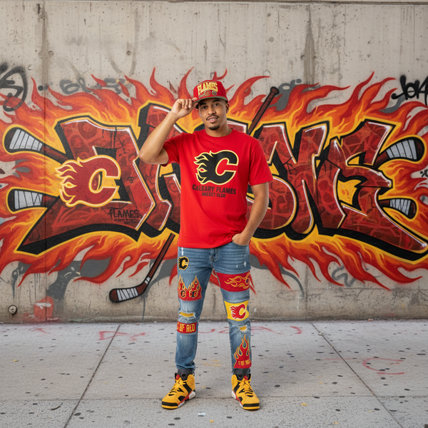 *Calgary Flames* snapback hats by Mitchell & Ness