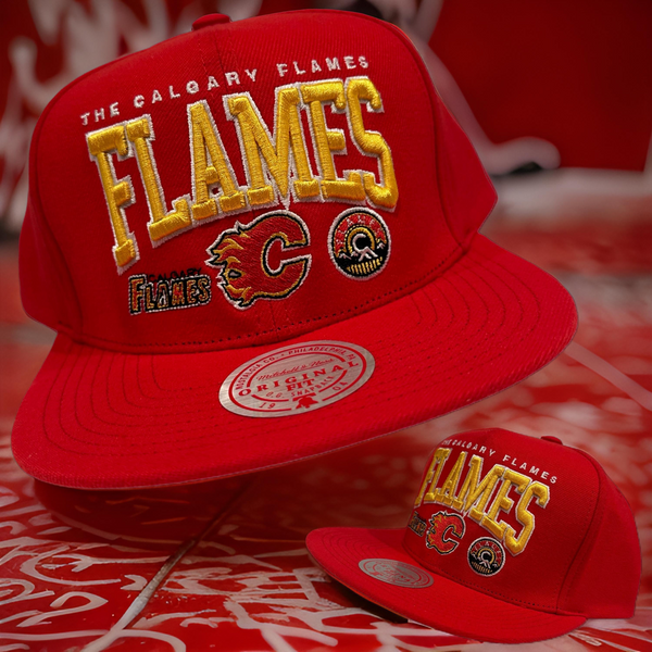 *Calgary Flames* snapback hats by Mitchell & Ness