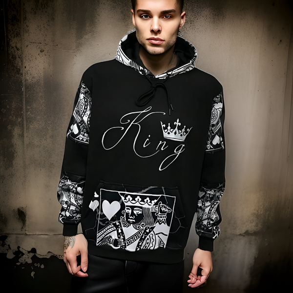 ^KING OF HEARTS^ LUXURY PULLOVER HOODIES LUX (CUT & SEW) (EMBROIDERED LOGO)