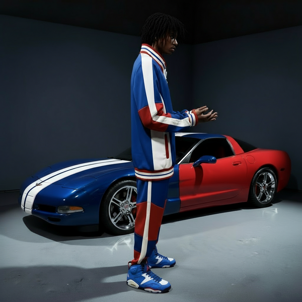 •UCXX• (BLUE-RED) ZIP UP TRACKSUITS (ACTIVEWEAR)