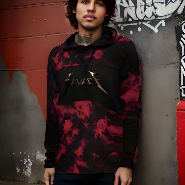 ^CAMP CLOTHING CO.^ *SAVAGE* 3D FOIL PRINT ACID WASH PULLOVER HOODIES