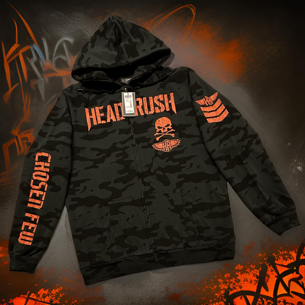 *HEADRUSH* (Dark Camo) ~The Chosen Few~ Zip Up Sweatsuits