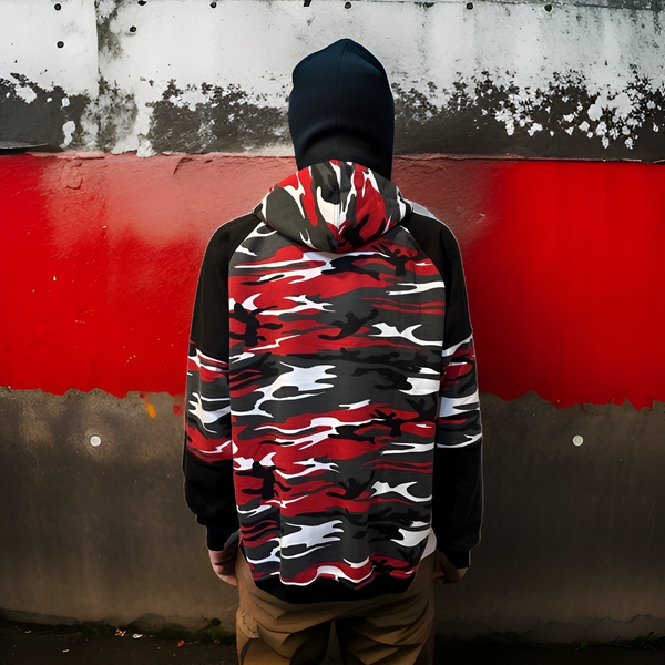 ^23 JORDAN^ (RED-CAMO) LUXURY PULLOVER HOODIES (EMBROIDERED)