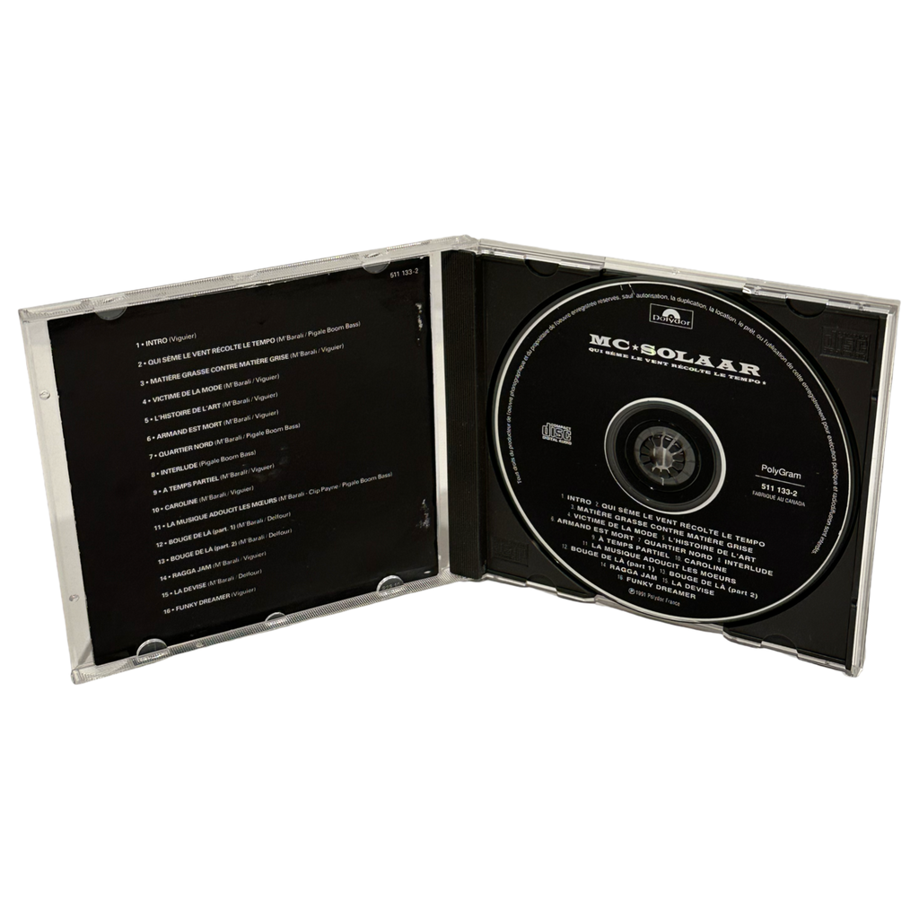 •MC SOLAAR ~ QUI SEME LE VENT RECOLTE LE TEMPO• ~1991 OG PRESSINGS~ (CD & CASSETTE TAPE)