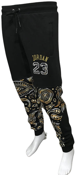 ^23 YELLOW GOLD^ BANDANA JOGGER SWEATPANTS (CUT & SEW)