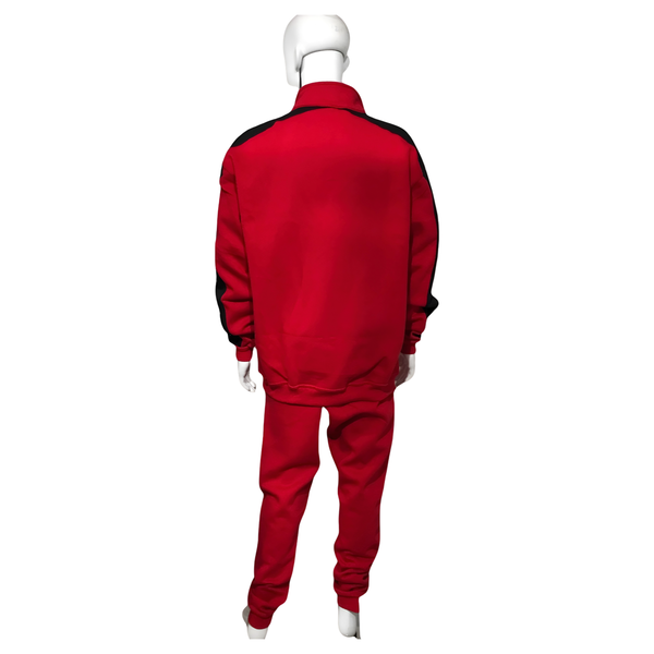 •23• (RED-BLACK) ZIP UP TRACKSUITS (CUT & SEW)