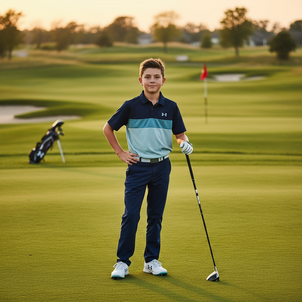 *PRE-LOVED* •UNDER ARMOUR• ~boys golf collar shirt* (Activewear) (YOUTH MEDIUM)