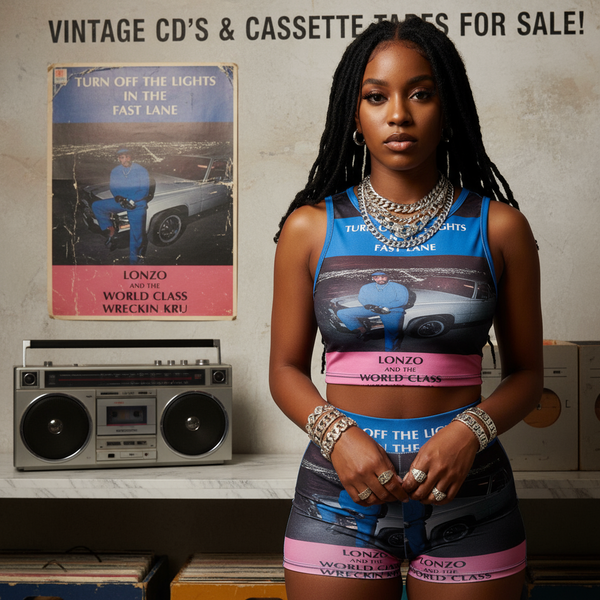 •LONZO AND THE WORLD CLASS WRECKIN KRU ~ TURN THE LIGHTS OFF IN THE FAST LANE• ~1988 OG PRESSING~ (CASSETTE TAPE)