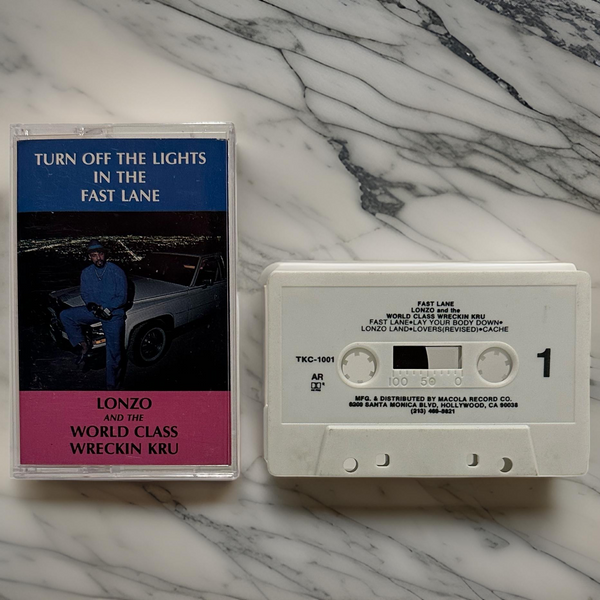 •LONZO AND THE WORLD CLASS WRECKIN KRU ~ TURN THE LIGHTS OFF IN THE FAST LANE• ~1988 OG PRESSING~ (CASSETTE TAPE)