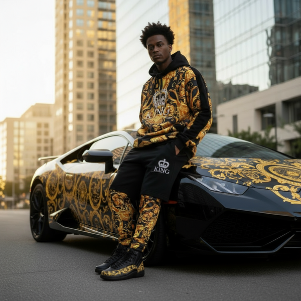 •KING V3R$@C3• LUXURY CUT & SEW SWEATSUITS FOR MEN (EMBROIDERED LOGO)