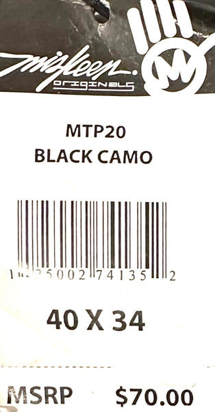 *MISKEEN* BLACK-CAMO CARGO PANTS (BELTED) (40” X 34”)
