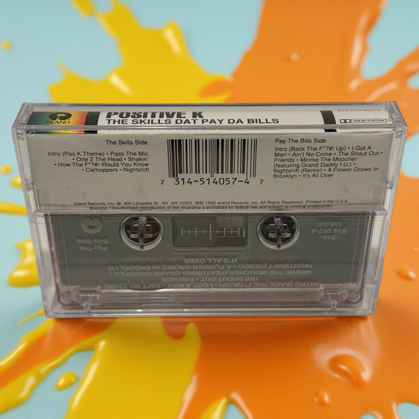 •POSITIVE K ~ THE SKILLS DAT PAY DA BILLS• ~1992 OG PRESSING~ (CASSETTE TAPE) (2)