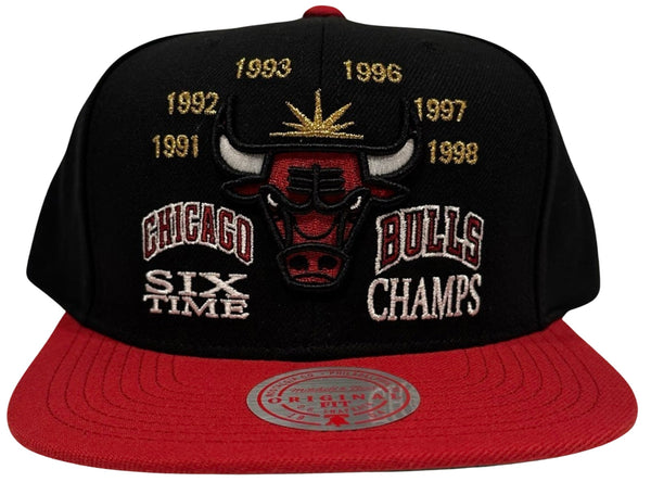 *Chicago Bulls* ~6 Times Champs~ snapback hats by Mitchell & Ness