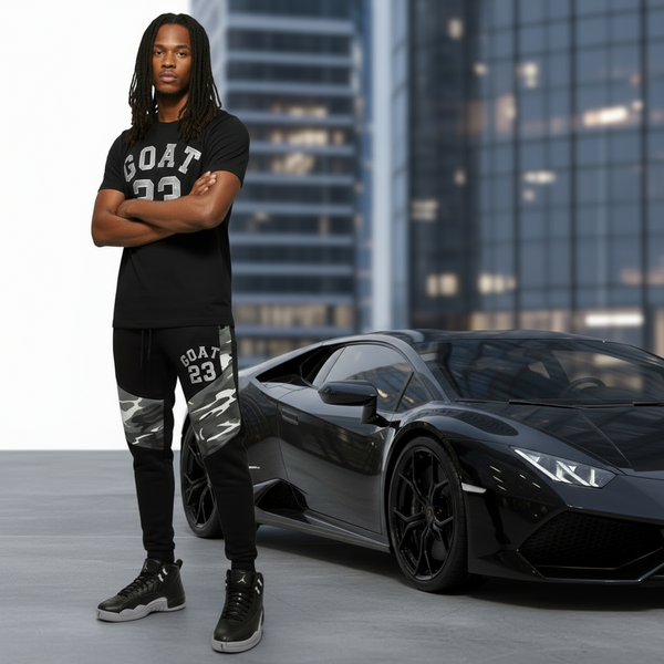^23 GOAT^ (GREY-CAMO) LUXURY JOGGER SWEATS