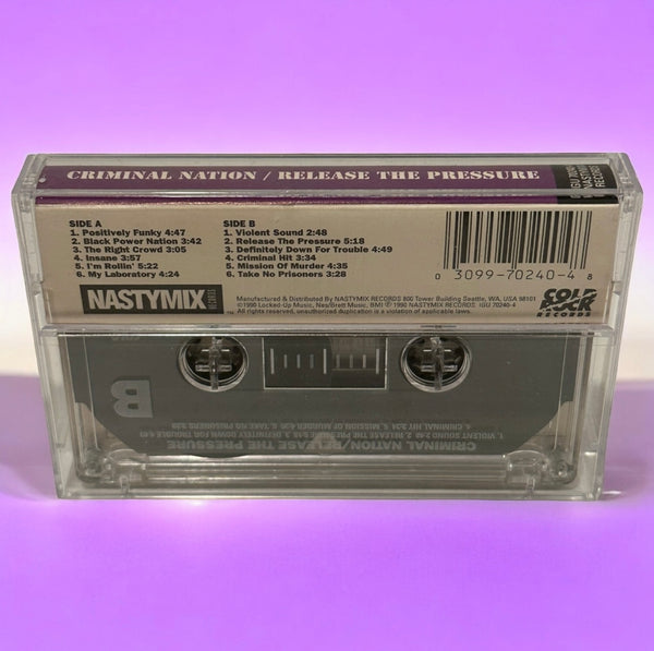 •CRIMINAL NATION - RELEASE THE PRESSURE• ~1990 OG PRESSING~ (CASSETTE TAPE)