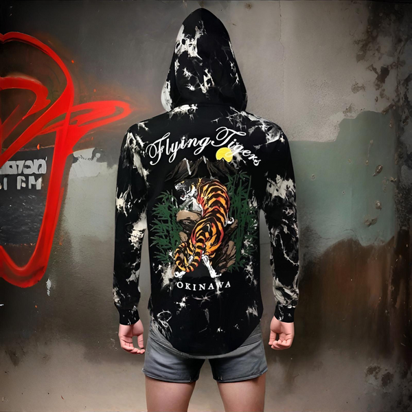 ^CAMP CLOTHING CO.^ *FLYING TIGERS* TIE DYE LIGHT WEIGHT ZIP UP HOODIES