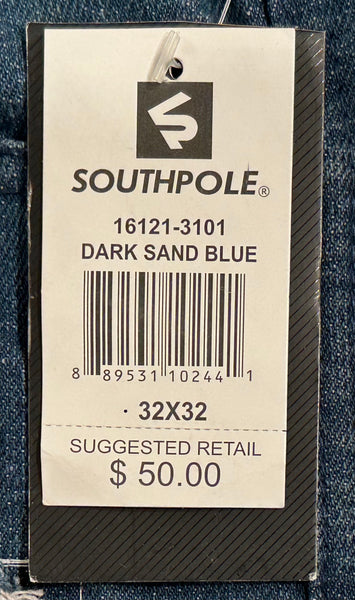 *SOUTHPOLE* (DARK SAND BLUE) DENIM FOR MEN (32” X 32”)