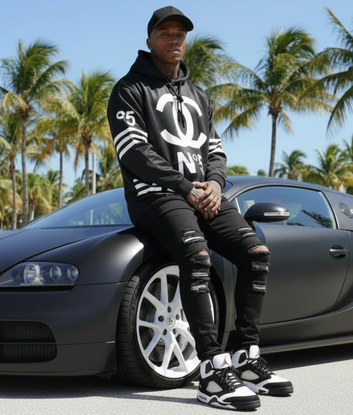 *CH@N3L* FLEECE LINED POLYESTER PULLOVER HOODIES
