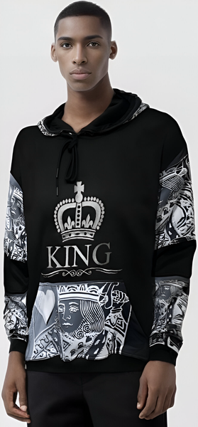 ^KING OF HEARTS^ LUXURY PULLOVER HOODIES (CUT & SEW) (EMBROIDERED LOGO)