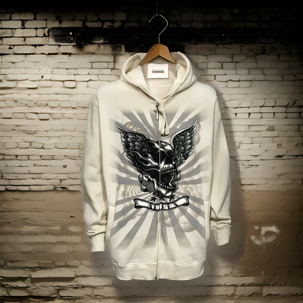 ^AVIREX^ ZIP UP HOODIES (OATMEAL)