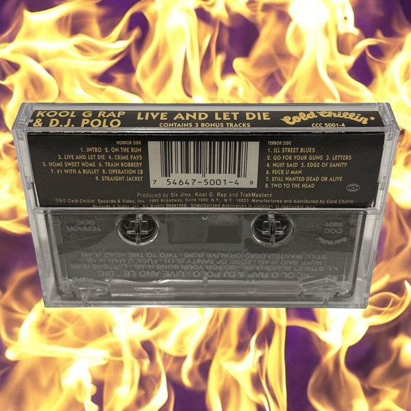 •KOOL G. RAP & D.J. POLO ~ LIVE AND LET DIE• ~1992 OG PRESSING~ (CASSETTE TAPE) (2)