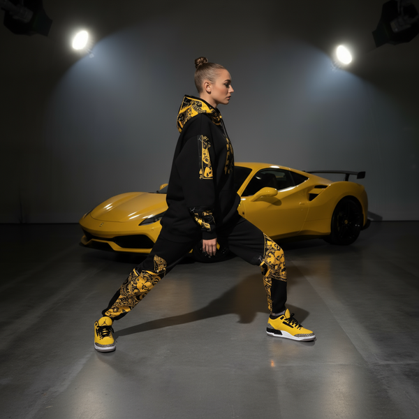 •QUEEN OF HEARTS• LUXURY *GOLD* CUT & SEW SWEATSUITS (EMBROIDERED LOGOS)
