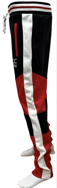 ^UCXX^ (BLACK-RED) JOGGER STYLE TRACK PANTS (ACTIVEWEAR)