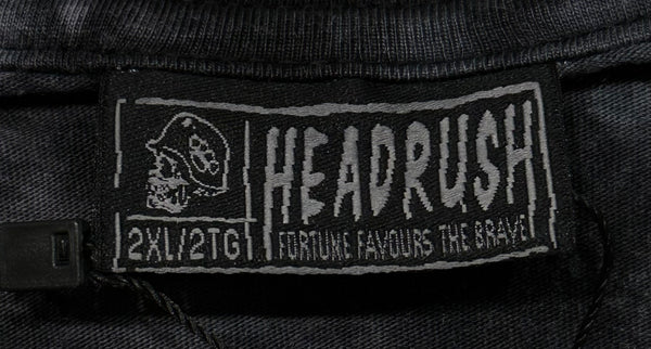 *HEADRUSH* (Black-Acid Wash) ~Headrush Motors~ Short Sleeve T-shirts