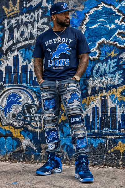 *DETROIT LIONS* Strapback hat by Mitchell & Ness (Dad Hat Fit)