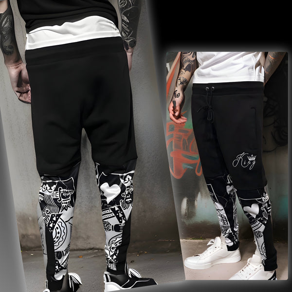 ^KING OF HEARTS^ LUXURY JOGGER SWEATPANTS (CUT & SEW) (EMBROIDERED LOGOS)