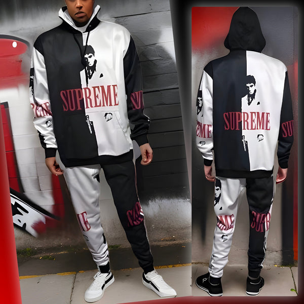 ^$UPR3M3 SCARFACE^ JOGGER SWEATSUIT (HOODED) (FLEECY SOFT LINED)