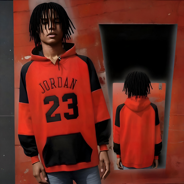 ^JORDAN 23^ (RED-BLACK) CUT & SEW / EMBROIDERED LUXURY CUSTOM SWEATSUITS