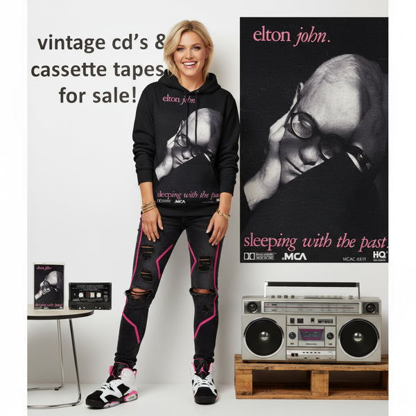 •ELTON JOHN ~ SLEEPING WITH THE PAST• ~1989 OG CANADIAN PRESSING~ (CASSETTE TAPE) (BLACK SHELL)
