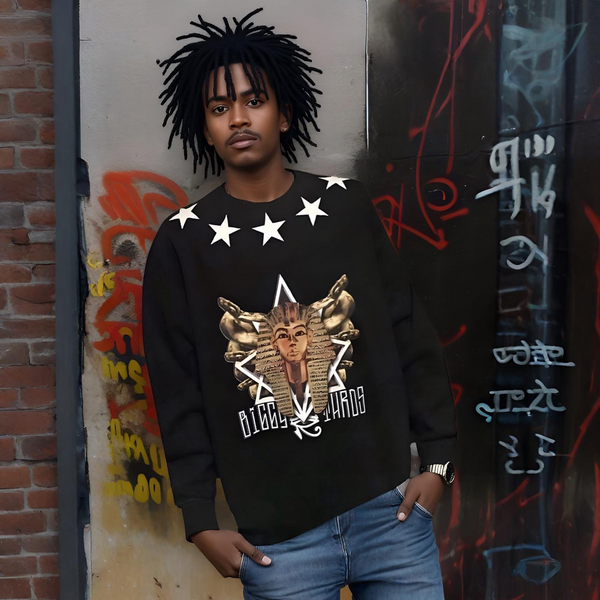^BIGGY THREADS^ (BLACK) ~KING TUT~ CREWNECK SWEATSHIRTS