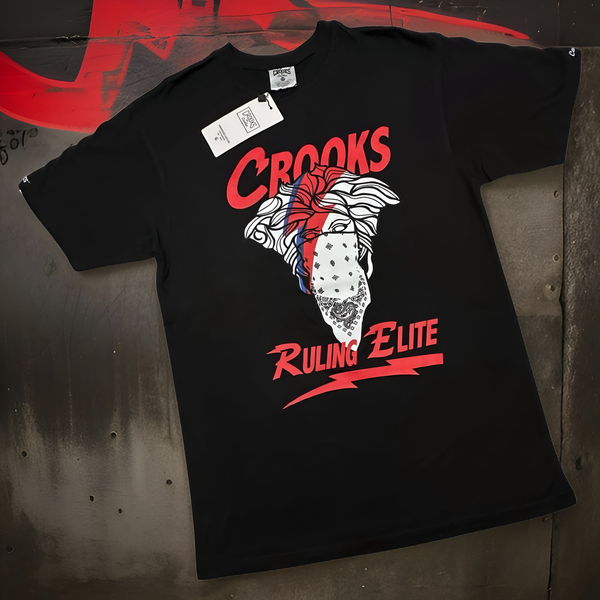 *CROOKS & CASTLES* (BLACK) ~RULING ELITE~ SHORT SLEEVE T-SHIRT