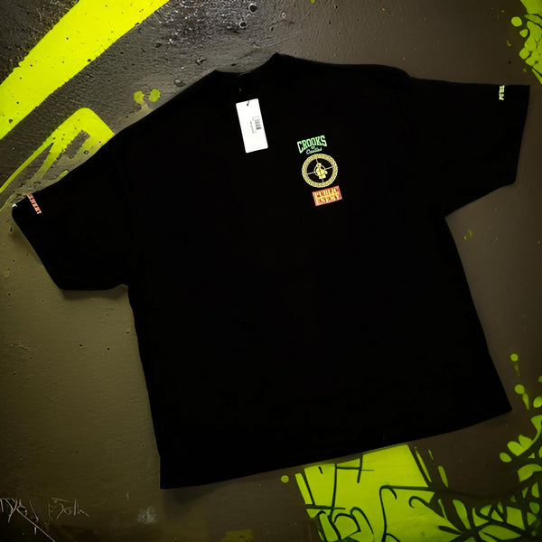 *CROOKS & CASTLES* (BLACK) ~PUBLIC ENEMY~ TWO SIDED PRINT TEES FOR MEN (COLLABS)